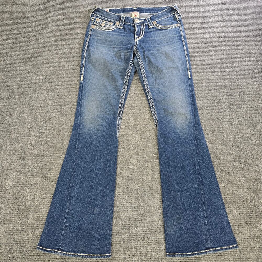 True Religion Joey Big QT Revolver Womens 29x34 Flare Jeans USA Y2K